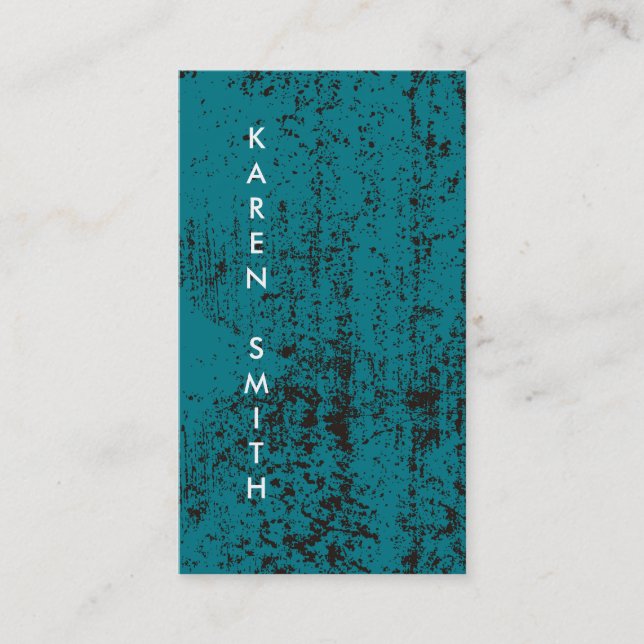 Cartão De Visita Texto Vertical Estilo de Grunge Moderno (Frente)