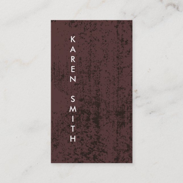 Cartão De Visita Texto Vertical Estilo de Grunge Moderno (Frente)