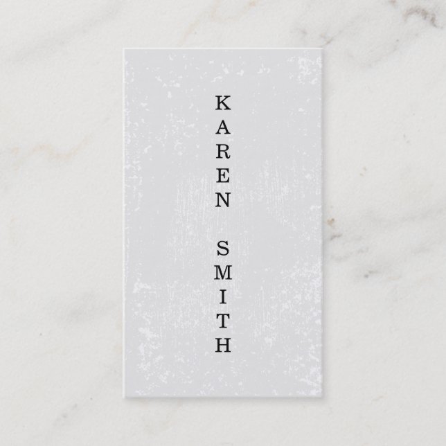 Cartão De Visita Texto Vertical Estilo de Grunge Moderno (Frente)