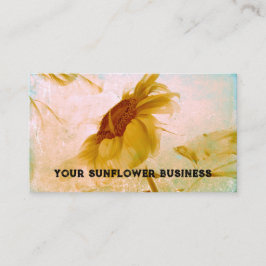 Cartão De Visita Textura Antiquada de Sunflower Yellow Sepia Vintag