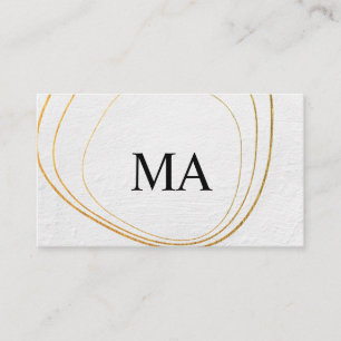 Cartão De Visita Textura Branca de Padrão Circular Contemporânea