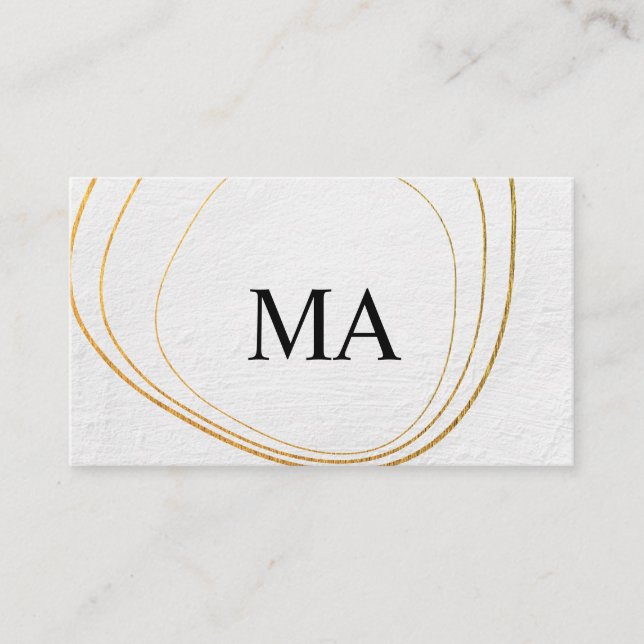 Cartão De Visita Textura Branca de Padrão Circular Contemporânea (Frente)