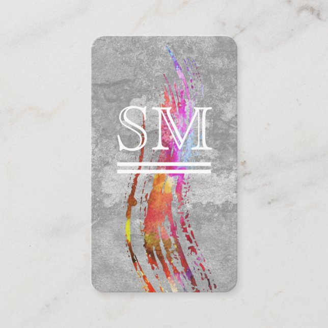 Cartão De Visita Textura Bruta Contemporânea (Frente)