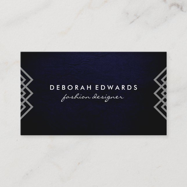 Cartão De Visita Textura Chic das Linhas Geométricas de Luxo (Frente)