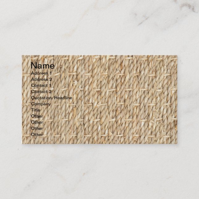 Cartão De Visita Textura de burlap (Frente)