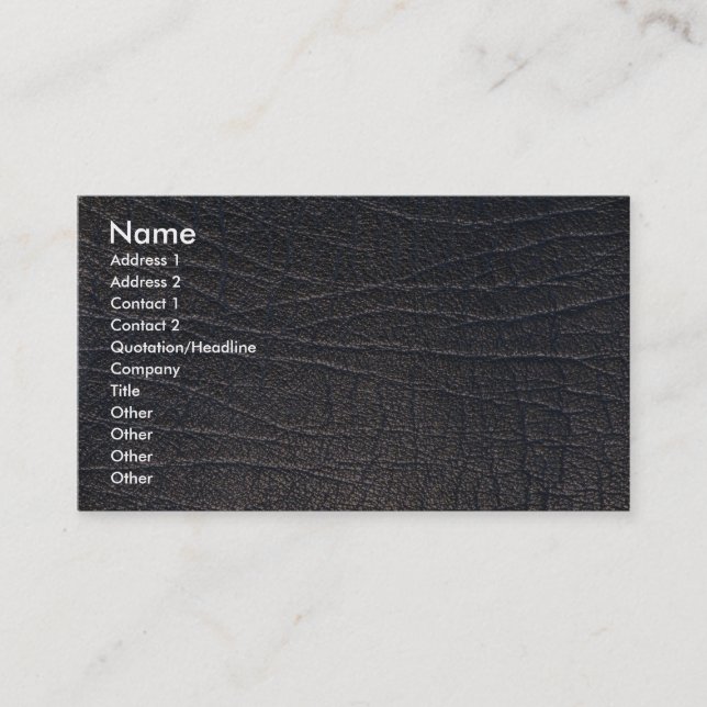 Cartão De Visita Textura de couro azul (Frente)