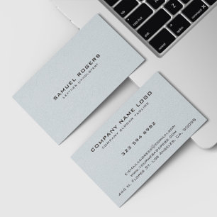 Cartão De Visita Textura de Couro Branco com Texto Personalizado