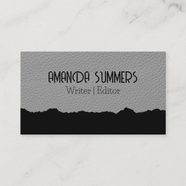 Cartão De Visita Textura de couro | Efeito torn (Frente)