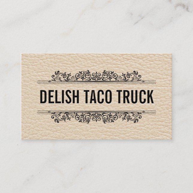 Cartão De Visita Textura de couro | Elementos para Ornamentados (Frente)