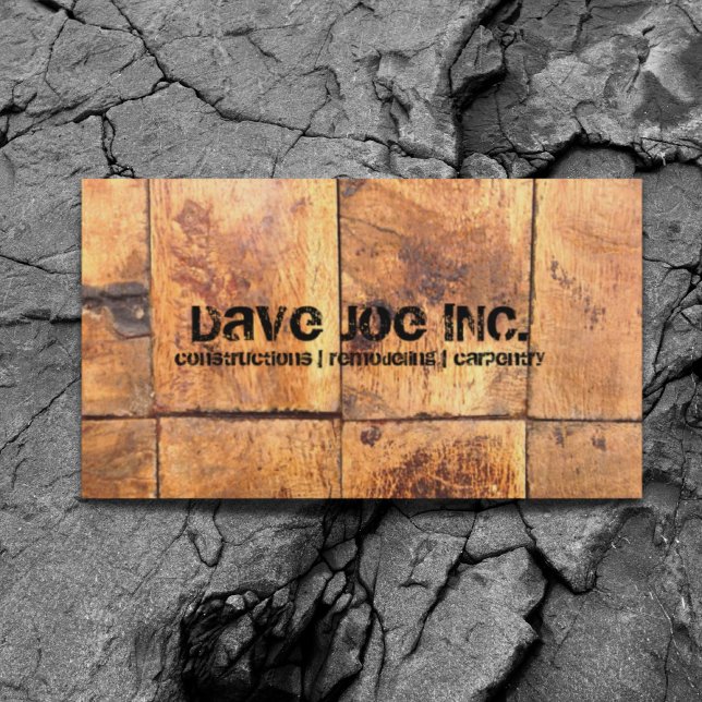 Cartão De Visita textura de granja (grunge Barn wood texture Construction Carpentry Business Card)