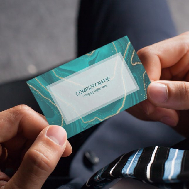 Cartão De Visita Textura de mármore líquido de turquesa (Criador carregado)