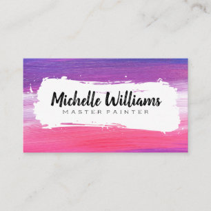 Cartão De Visita Textura de pintura   Traço de Pincel Artístico