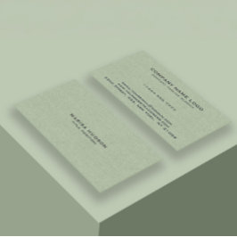 Cartão De Visita Textura de Tecido de Linho Verde Claro