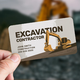 Cartão De Visita Textura de Terra - Empreiteira de Escavação