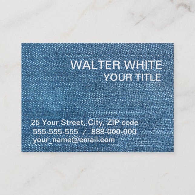 Cartão De Visita textura dos jeans (Frente)
