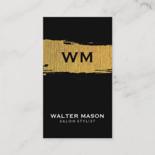 Cartão De Visita Textura Dourada Bruta, Falso Artístico, Preto