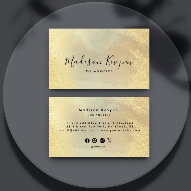 Cartão De Visita Textura Dourada de falha de pedra (Criador carregado)