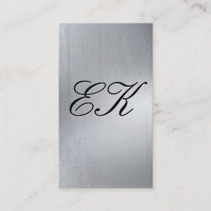 Cartão De Visita Textura em forma de aço metálico, com script de