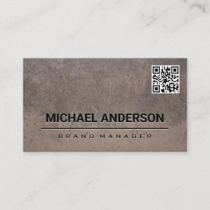 Cartão De Visita Textura enferrujada Código QR