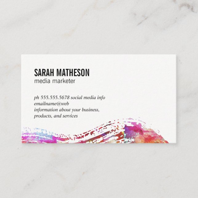 Cartão De Visita Textura escovada colorida (Frente)