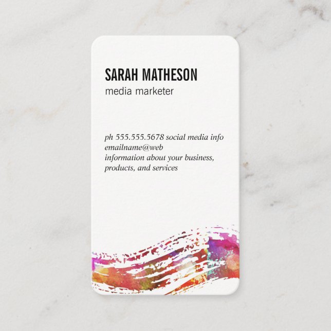 Cartão De Visita Textura escovada colorida (Frente)