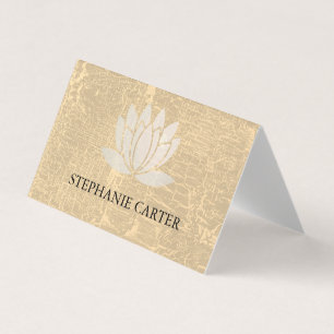 Cartão De Visita Textura Marmoreada da Flor do Lotus