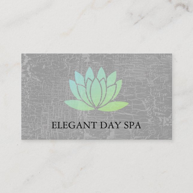 Cartão De Visita Textura Marmorizada Da Flor De Lotus (Frente)