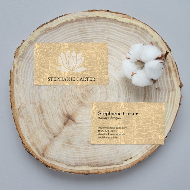 Cartão De Visita Textura Marmorizada Da Flor De Lotus (Criador carregado)