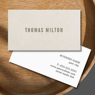 Cartão De Visita Textura Minimalista: Brown, consultor de bege