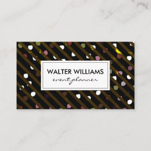 Cartão De Visita Textura Moderna de Strips e Pontos