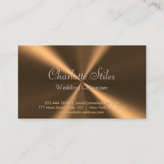 Cartão De Visita Textura Radial Metálica Bronze Personalizada
