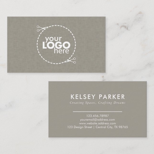 Cartão De Visita Textura sutil do Tecido personalizável (Frente/Verso)