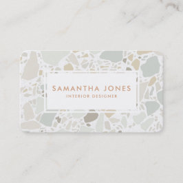 Cartão De Visita Textura Terrazzo Simples Designer Moderno do Inter