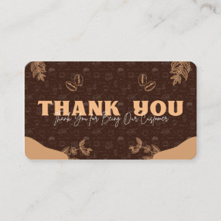 Cartão De Visita Thank You Coffee Lover Thank You Card
