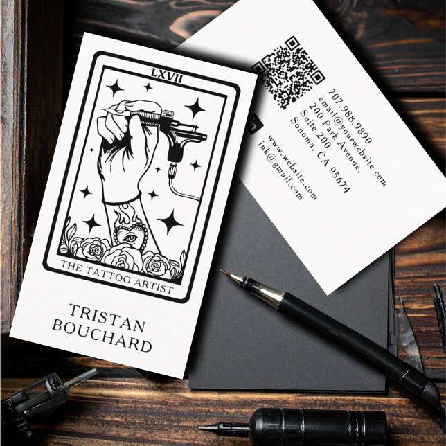 Cartão De Visita The Tattoo Artist Tarot Business Card (Criador carregado)