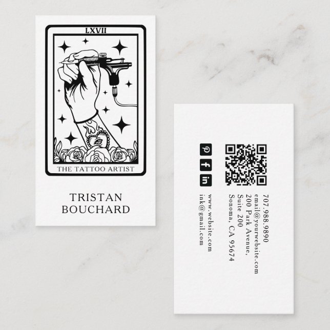 Cartão De Visita The Tattoo Artist Tarot Business Card (Frente/Verso)