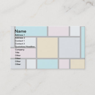 Cartão De Visita Theo Van Doesburg - Composição 17 - Arte Mondrian