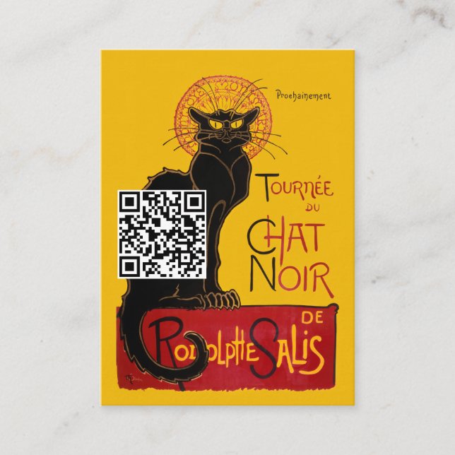 Cartão De Visita Theophile Steinlen - Le Chat Noir - Código QR (Frente)