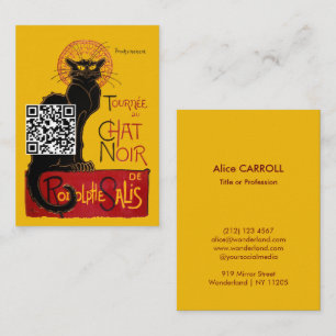 Cartão De Visita Theophile Steinlen - Le Chat Noir - Código QR