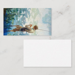 Cartão De Visita Thoreau Pesca em Walden Pond por N. C. Wyeth