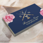 Cartão De Visita Thread de Seamstress e Agulha Vintage Floral<br><div class="desc">Sewing Seamstress Dourado Thread & Agulha Vintage Marinho Floral Cartões de visitas Azuis.</div>