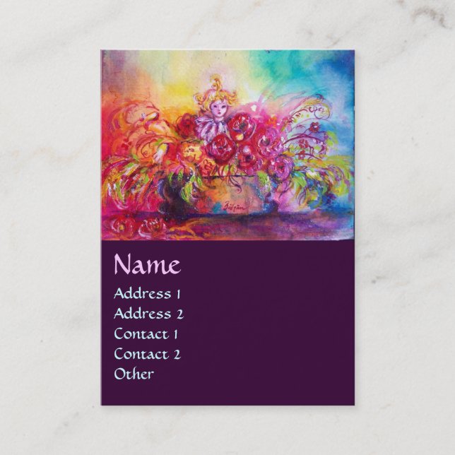 CARTÃO DE VISITA THUMBELINA, FLOWER BASKET E BUTTERFLY (Frente)