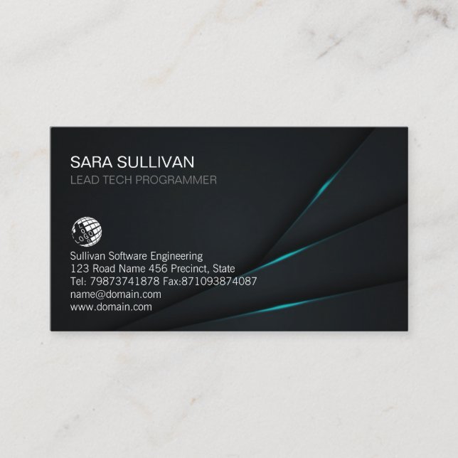 Cartão De Visita TI técnica de engenharia de computador (Frente)