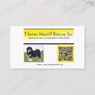 Cartão De Visita Tibetan Mastiff Rescue, Inc. Information