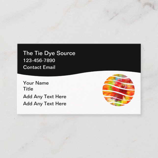 Cartão De Visita Tie Dye Theme Trendy Business Cards (Frente)