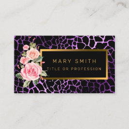 Cartão De Visita Tigre Floral Moderno De Luxo Adicionar Seu Texto