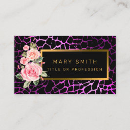 Cartão De Visita Tigre Floral Moderno De Luxo Adicionar Seu Texto