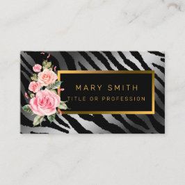 Cartão De Visita Tigre Floral Moderno De Luxo Adicionar Seu Texto