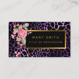 Cartão De Visita Tigre Floral Moderno De Luxo Adicionar Seu Texto