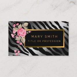 Cartão De Visita Tigre Floral Moderno De Luxo Adicionar Seu Texto